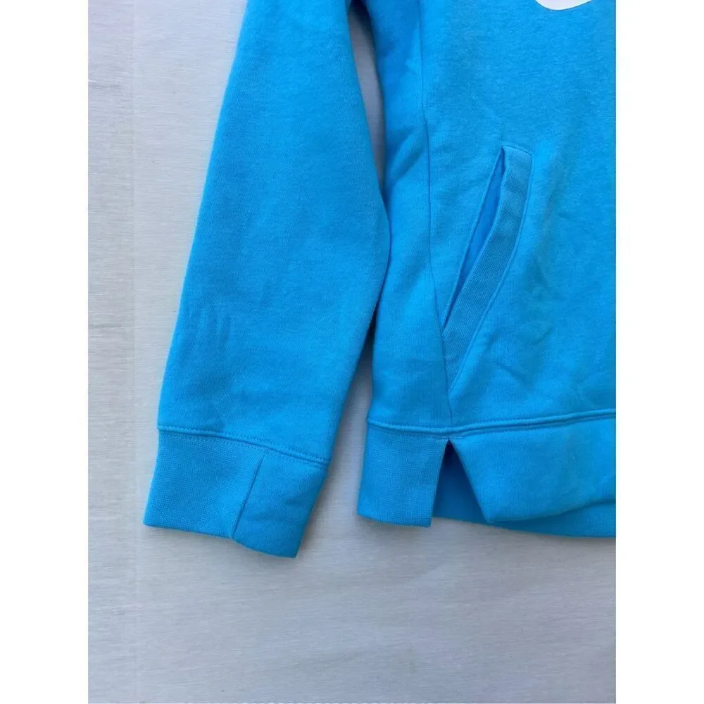Nike Girls NSW Pullover Hoodie (Medium, Baltic Blue/White) size M